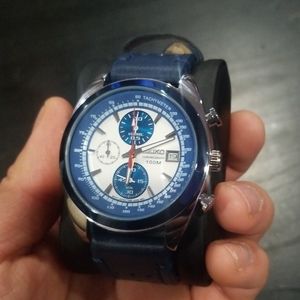 Seiko Quartz Chronograph Watch Blue